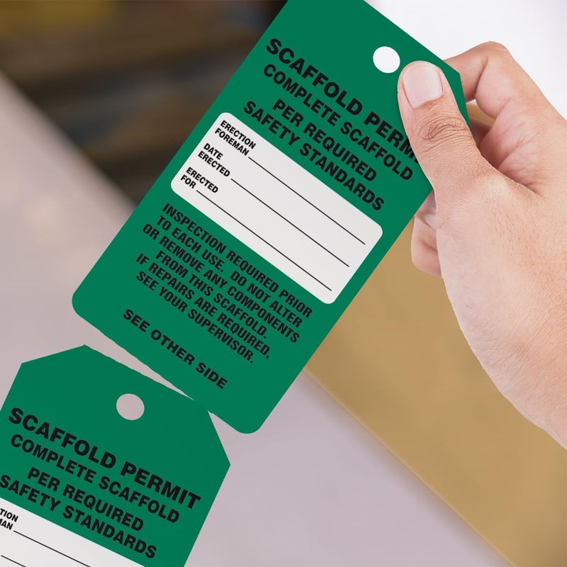 NMC AccuformNMC 250 Scaffolding Tags by-The-Roll, Scaffold Permit - Complete Scaffold, US Made OSHA Compliant Scaffold Tags, Waterproof PF-Cardstock, Resists Tears, 6.25"x3", TAR733 - Image 3